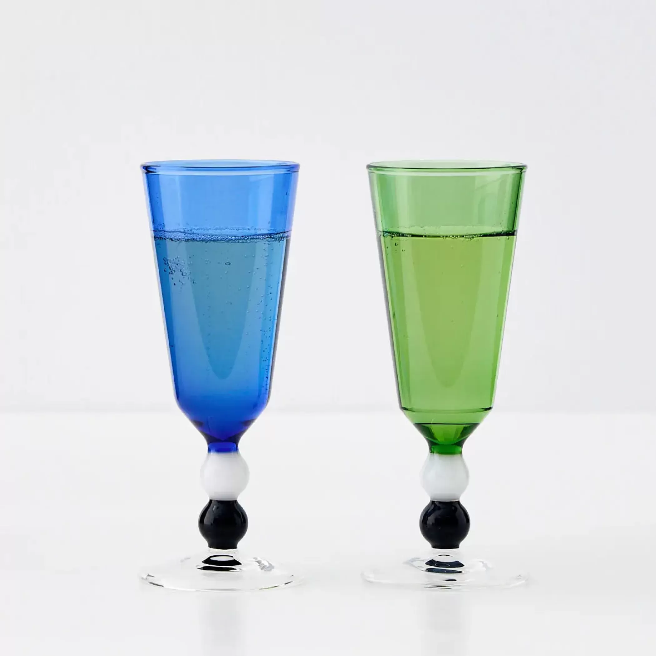 Drink & Barware | GigiandTom Allegra Champagne Glass Duo Navy/Emerald