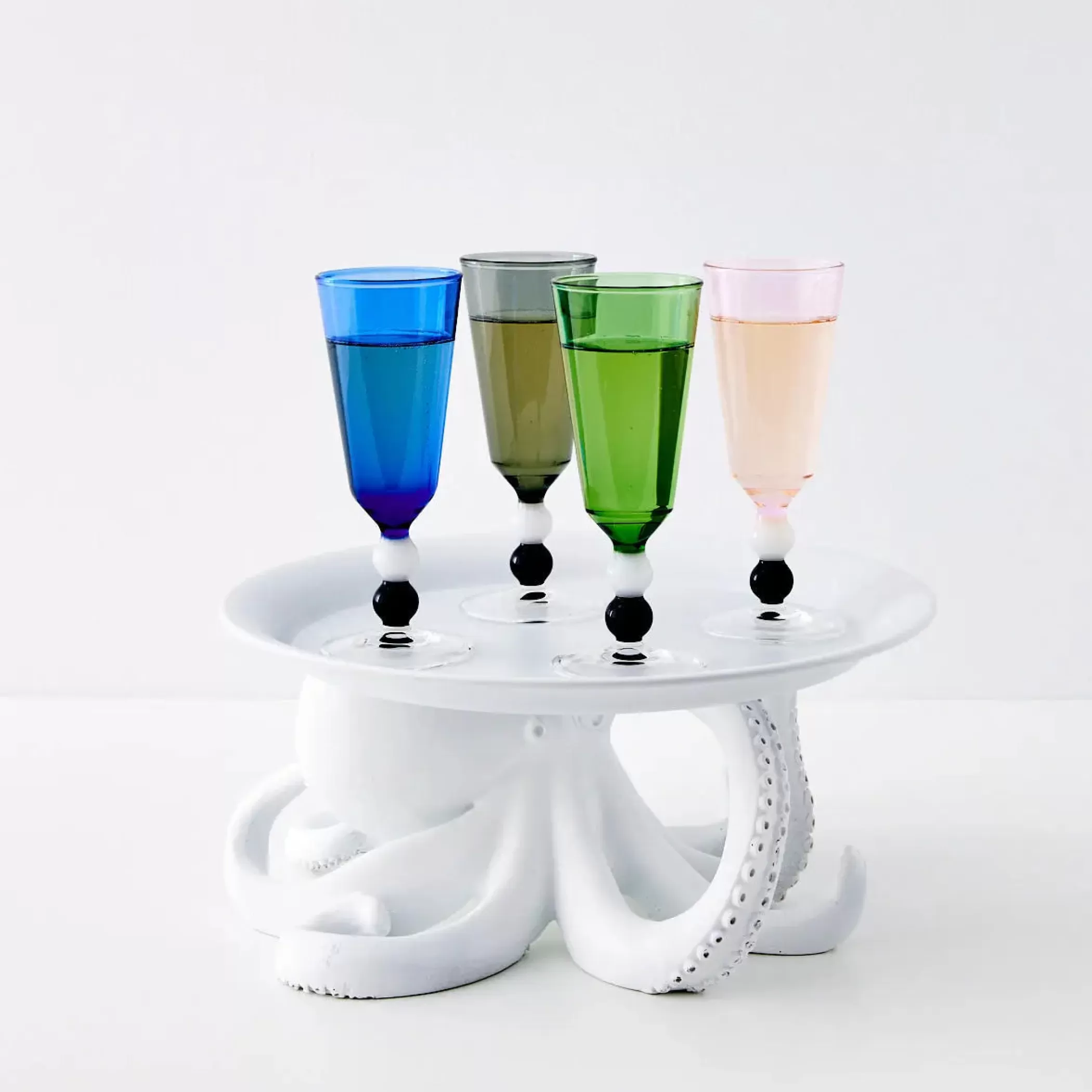 Drink & Barware | GigiandTom Allegra Champagne Glass Duo Navy/Emerald