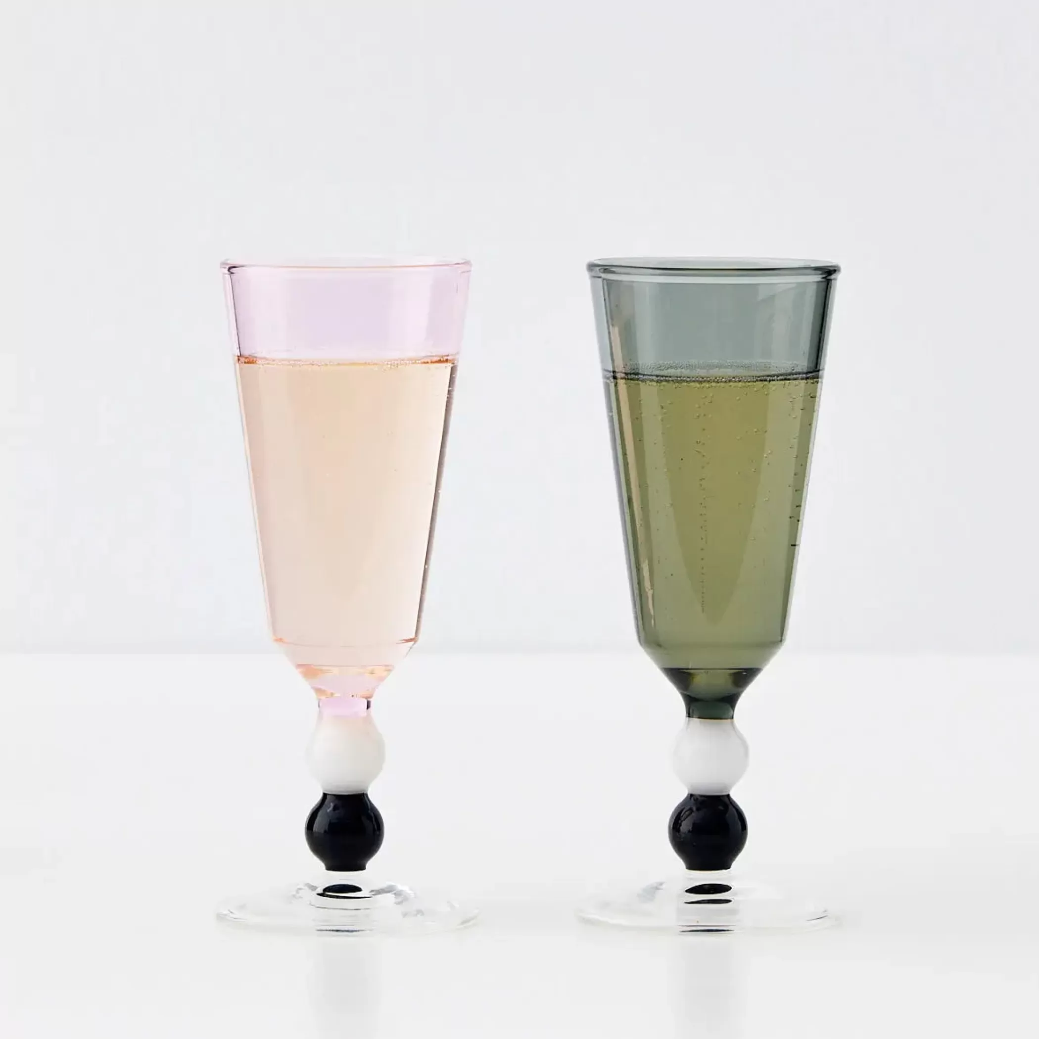 Drink & Barware | GigiandTom Allegra Champagne Glass Duo Smoke/Pink