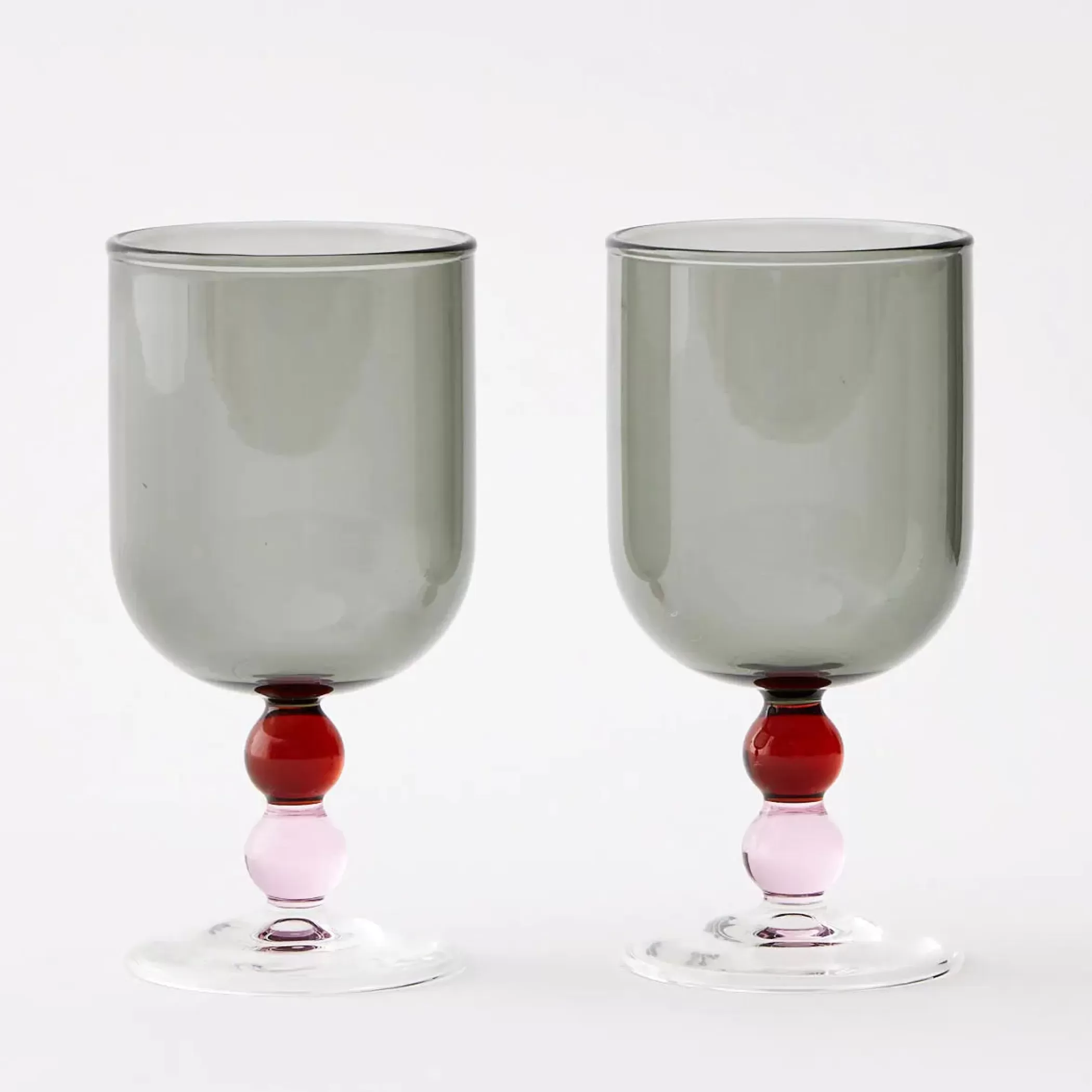 Drink & Barware | GigiandTom Allegra Wine Glass Duo Smoke