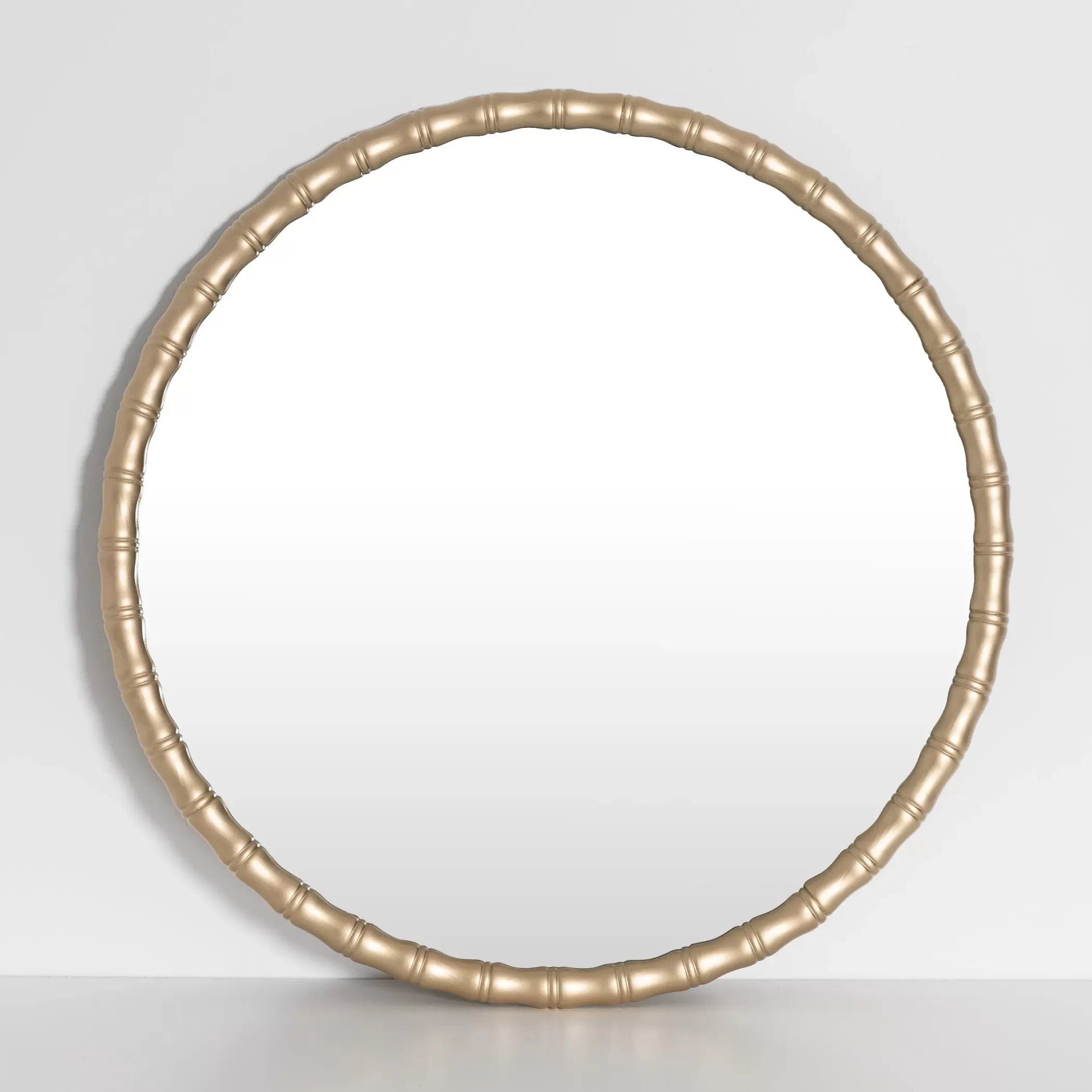 Furniture, Mirrors & Lighting | GigiandTom Bamboo Round Wooden Wall Mirror Gold