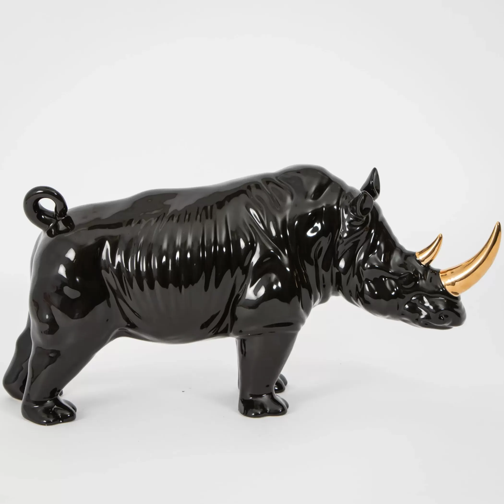 Decor | GigiandTom Black Rhino Ceramic Sculpture