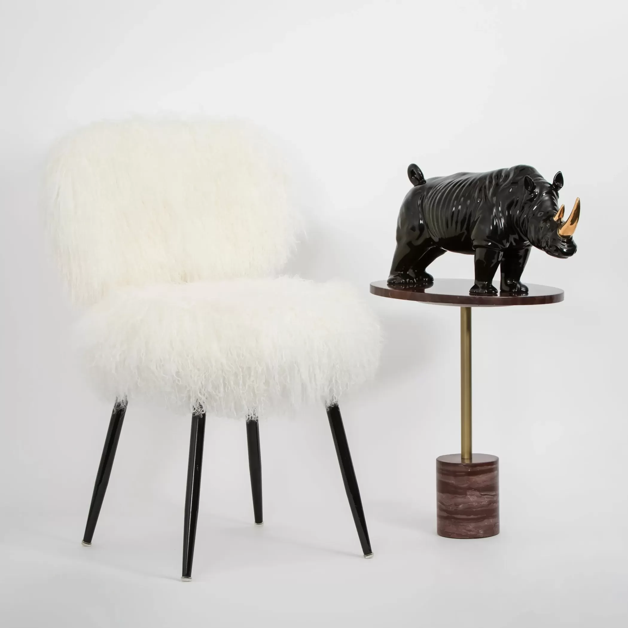 Decor | GigiandTom Black Rhino Ceramic Sculpture