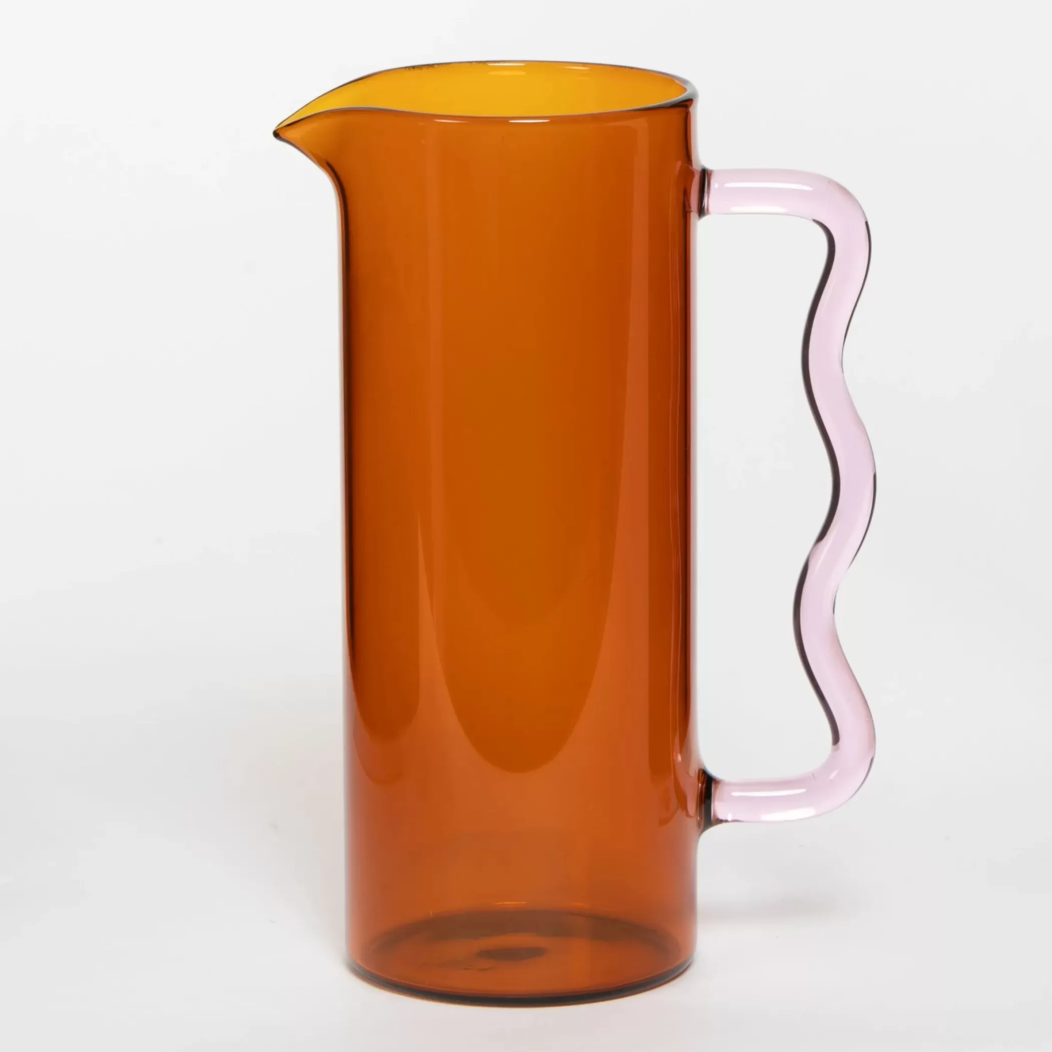 Drink & Barware | GigiandTom Boho Glass Drink Pitcher Amber/Pink