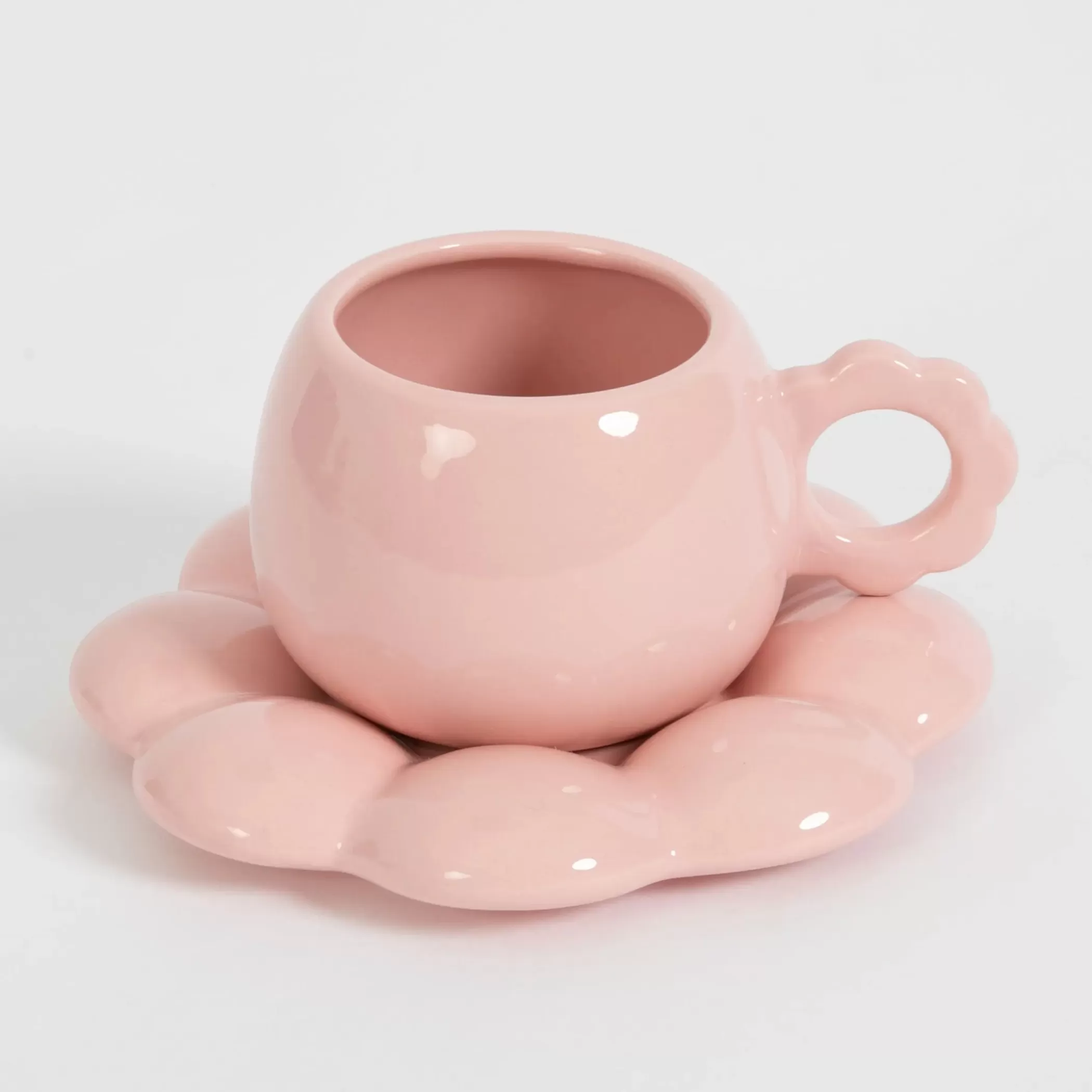 Kitchen & Dining | GigiandTom Botanica Ceramic Tea Cup & Saucer Pink