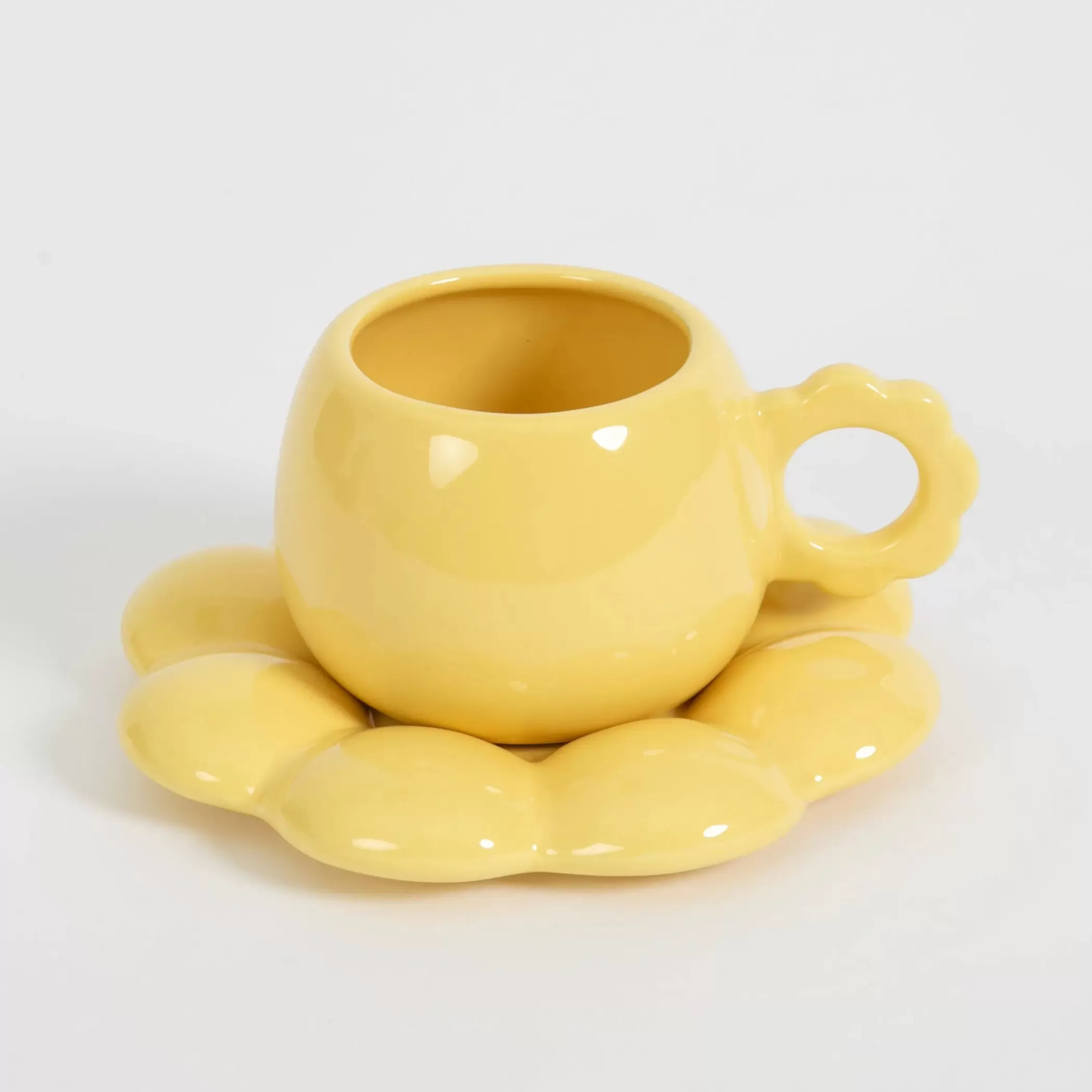 Kitchen & Dining | GigiandTom Botanica Ceramic Tea Cup & Saucer Yellow