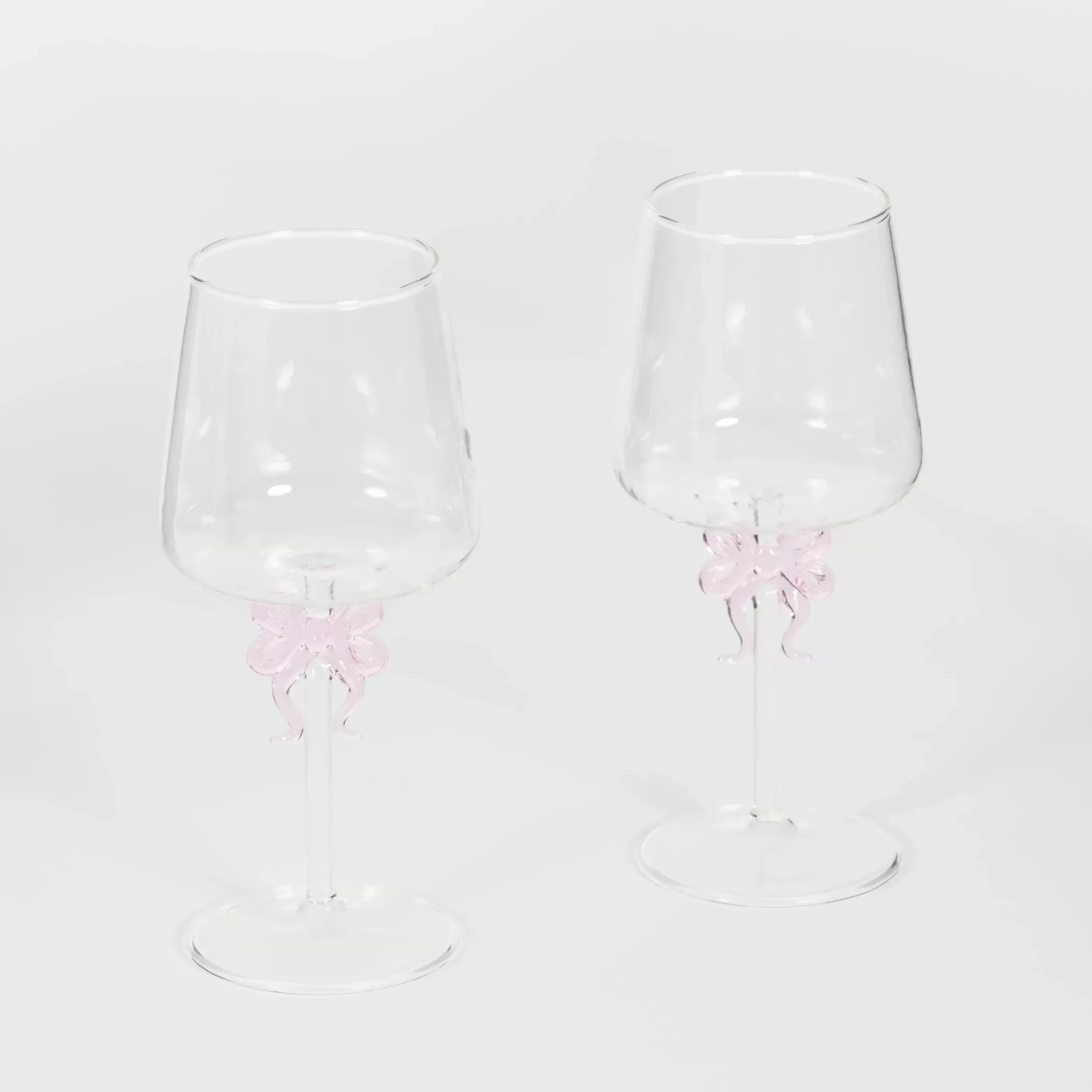 Drink & Barware | GigiandTom Bow Wine Glass Clear Set Pink