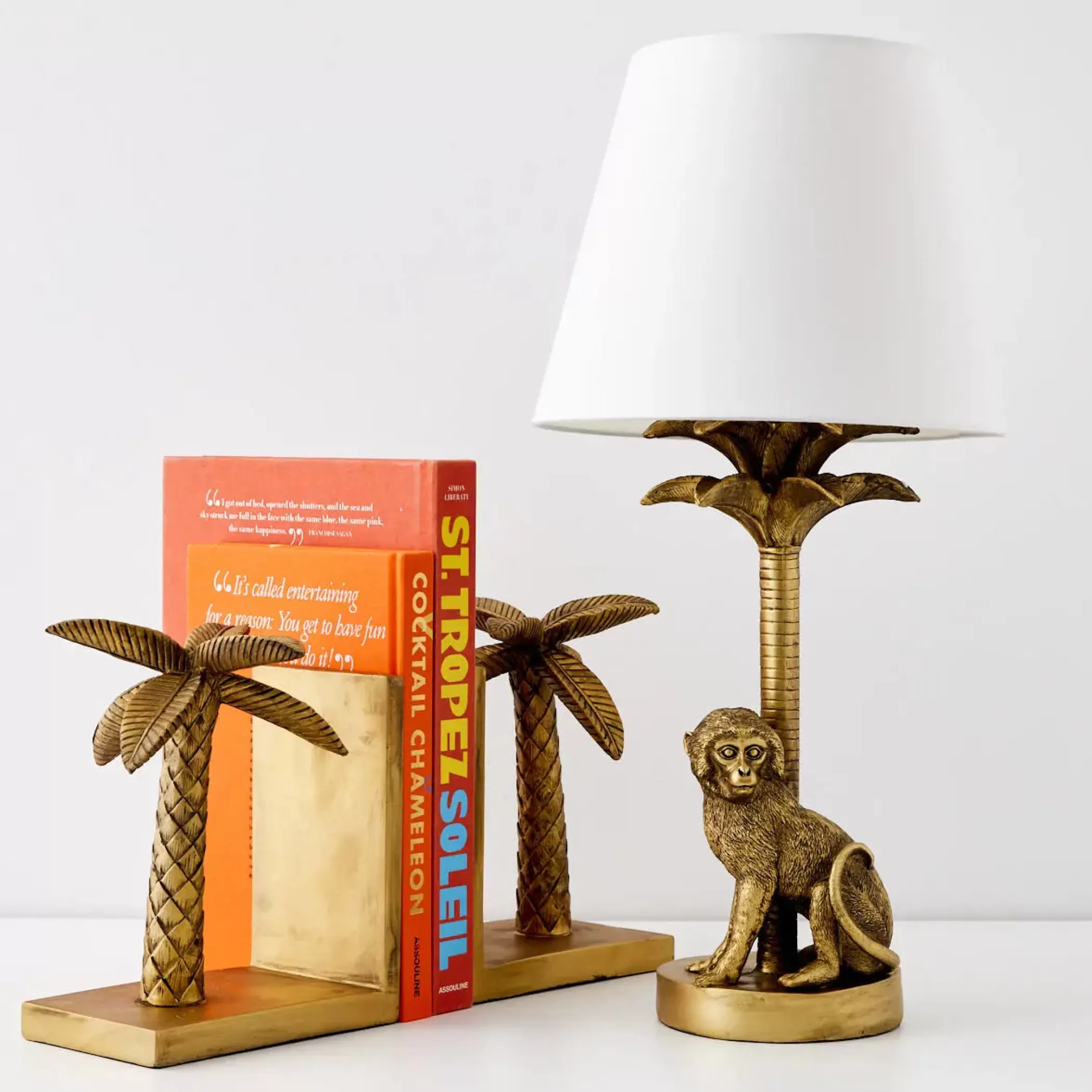 Furniture, Mirrors & Lighting | GigiandTom Charlie Chimp Resin Table Lamp Gold