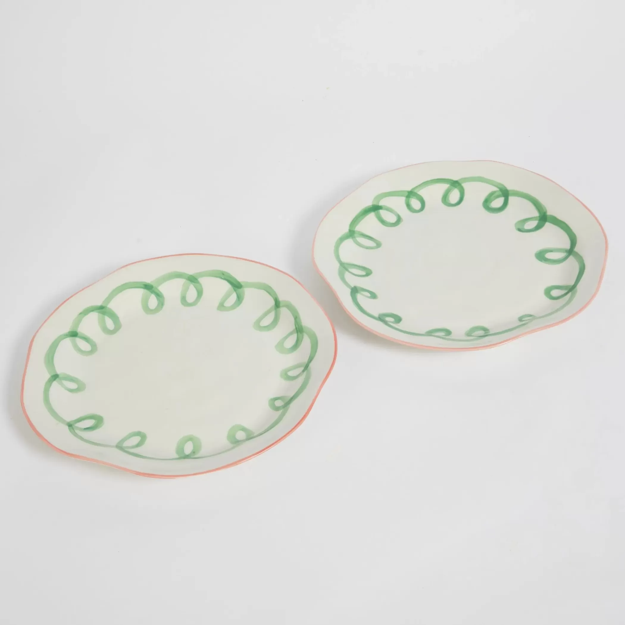 Kitchen & Dining | GigiandTom Curly Wurly Ceramic Dinner Plate Set of 2 Green