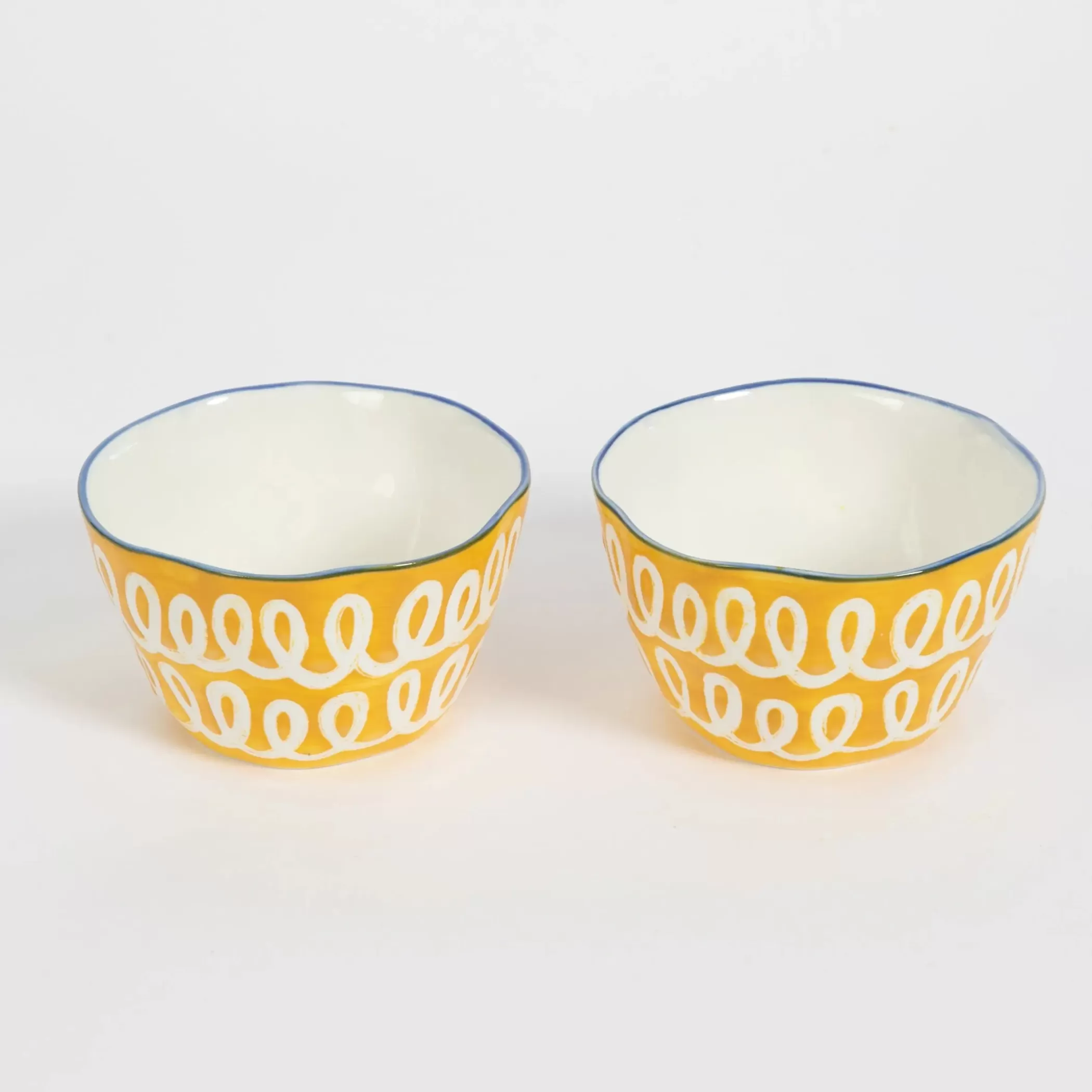 Kitchen & Dining | GigiandTom Curly Wurly Ceramic Side Bowl Set of 2 Yellow