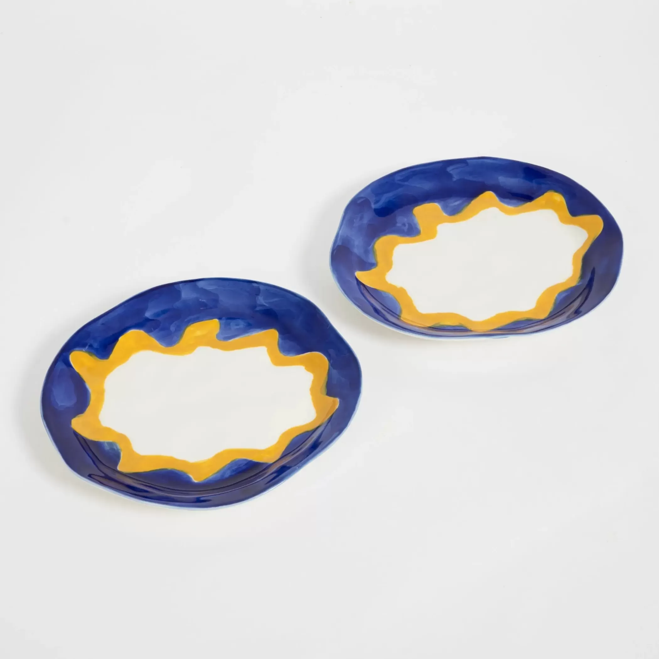 Kitchen & Dining | GigiandTom Curly Wurly Ceramic Side Plate Set of 2 Blue