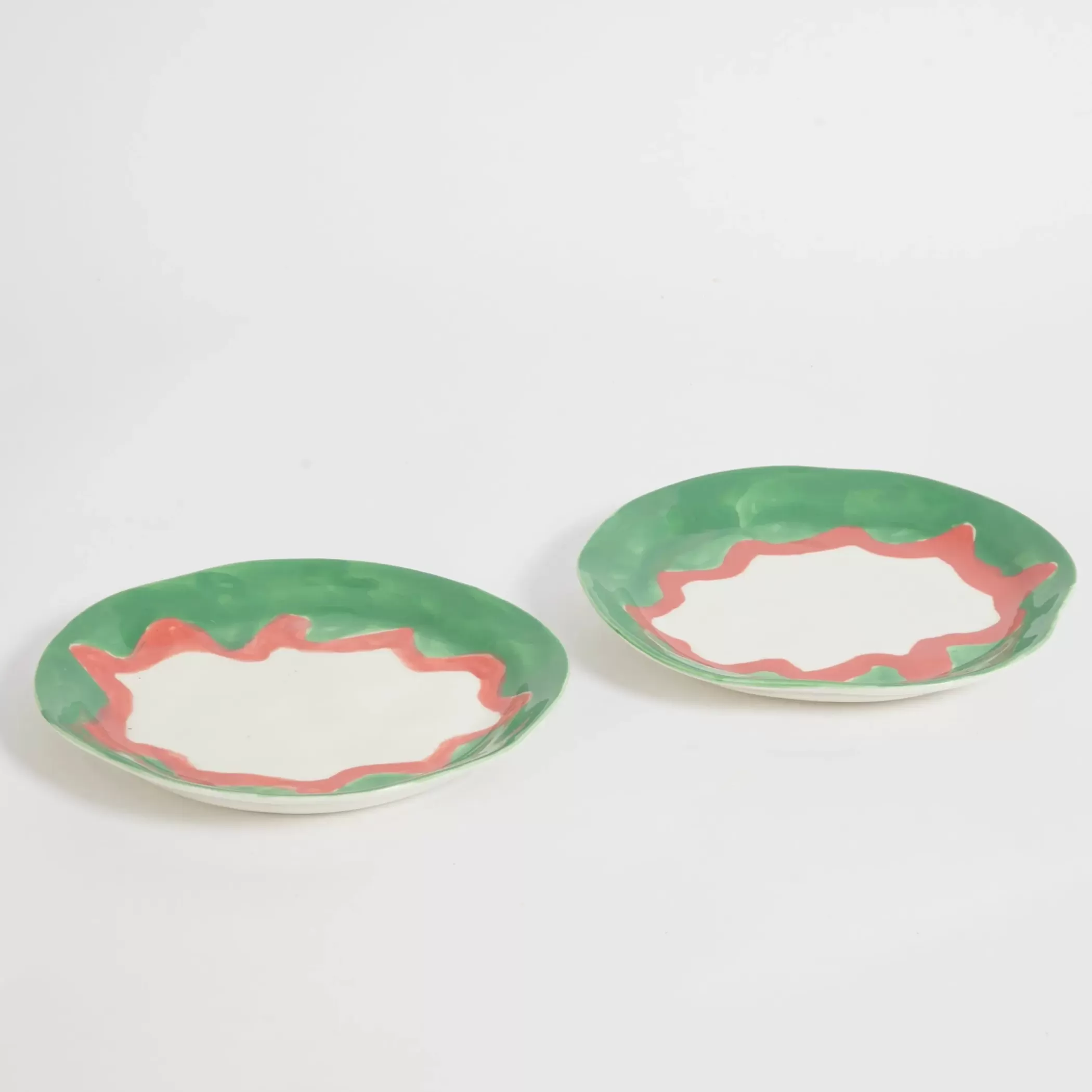 Kitchen & Dining | GigiandTom Curly Wurly Ceramic Side Plate Set of 2 Green