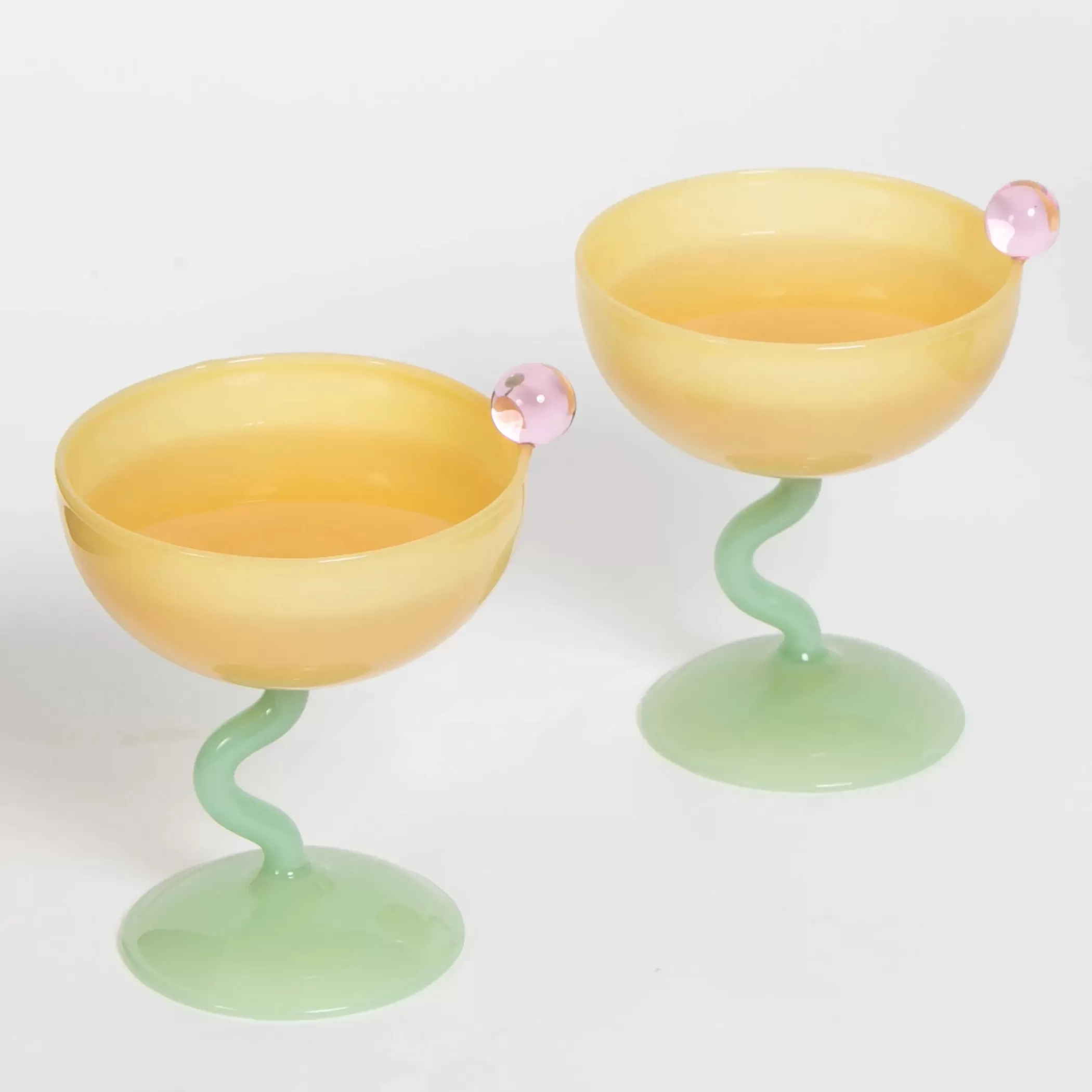 Drink & Barware | GigiandTom Droplet Swirled Cocktail Glass Set of 2