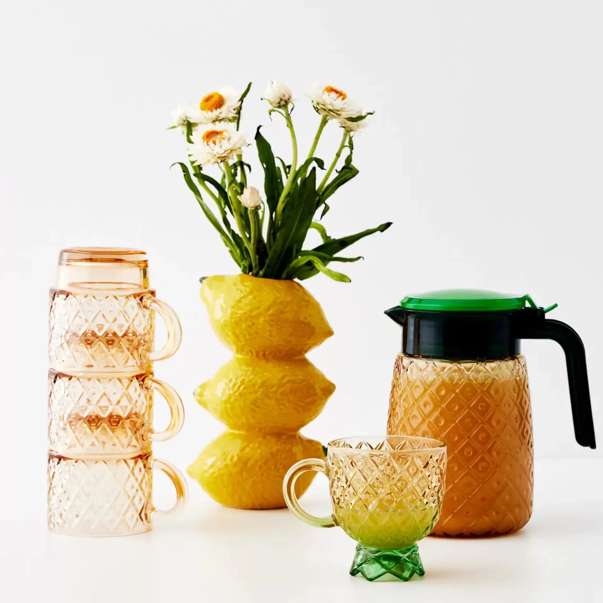 Drink & Barware | GigiandTom Fineapple Glass Carafe & Tumbler Set