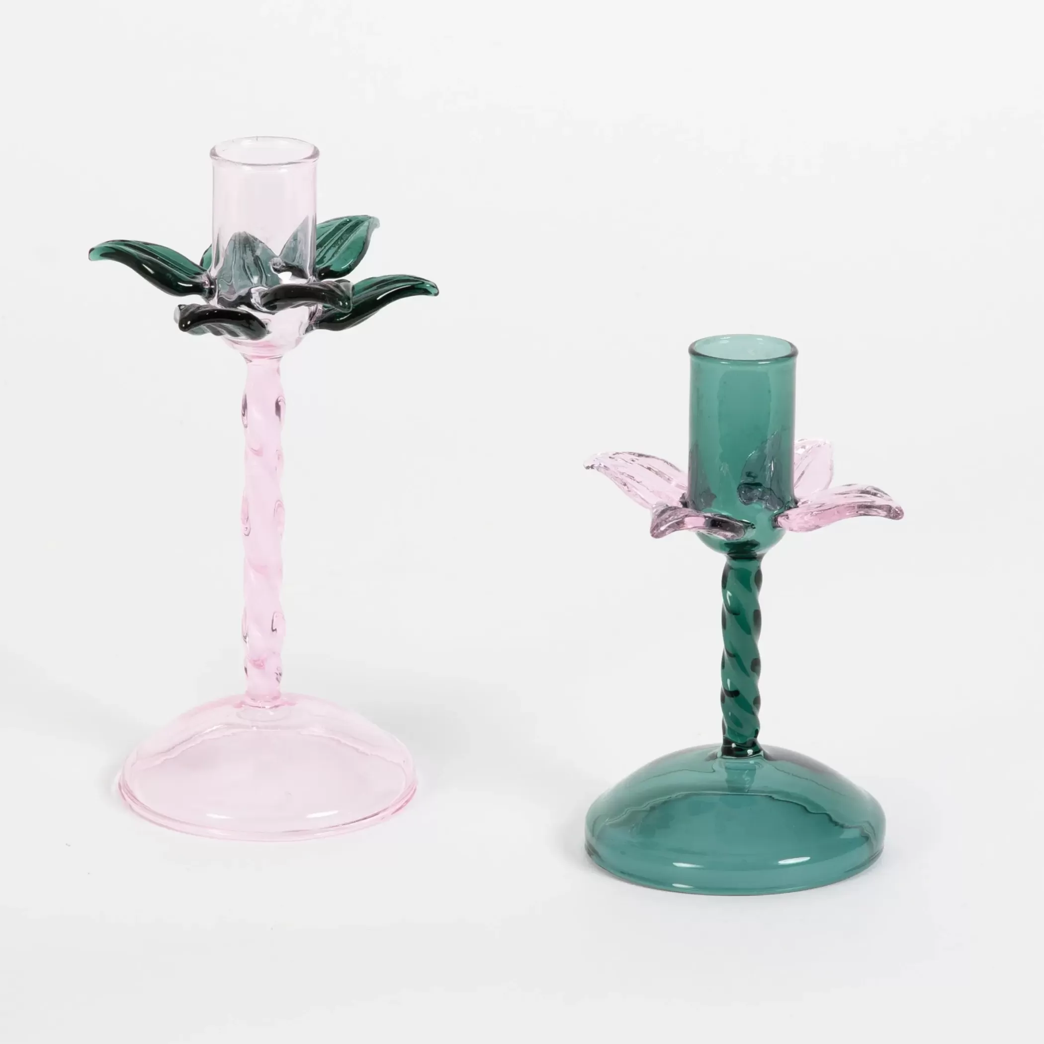 Candles & Candle Holders | GigiandTom Fleur Glass Candle Holder Set of 2