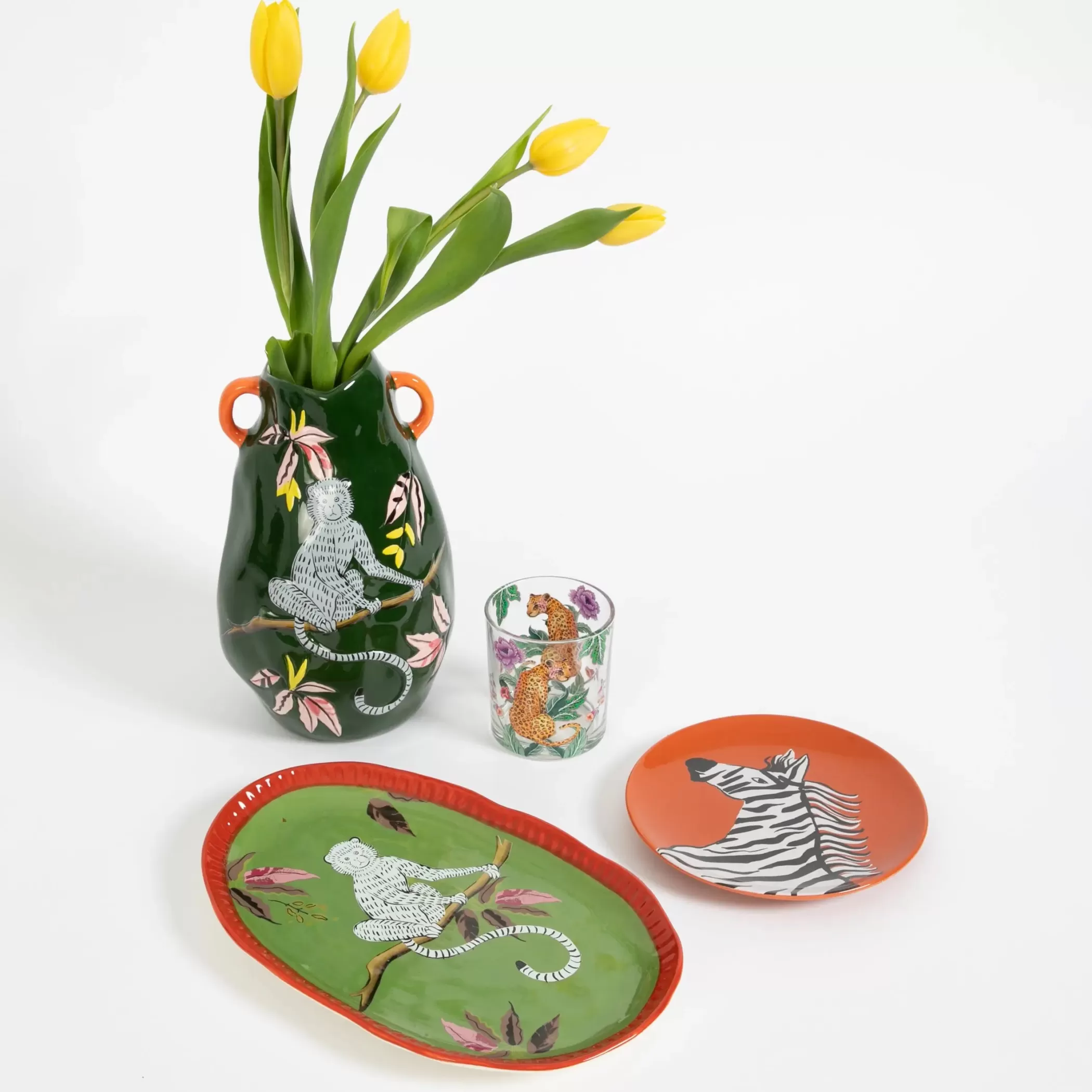 Kitchen & Dining | GigiandTom Jungle Rumble Assorted Ceramic Plate Set of 4