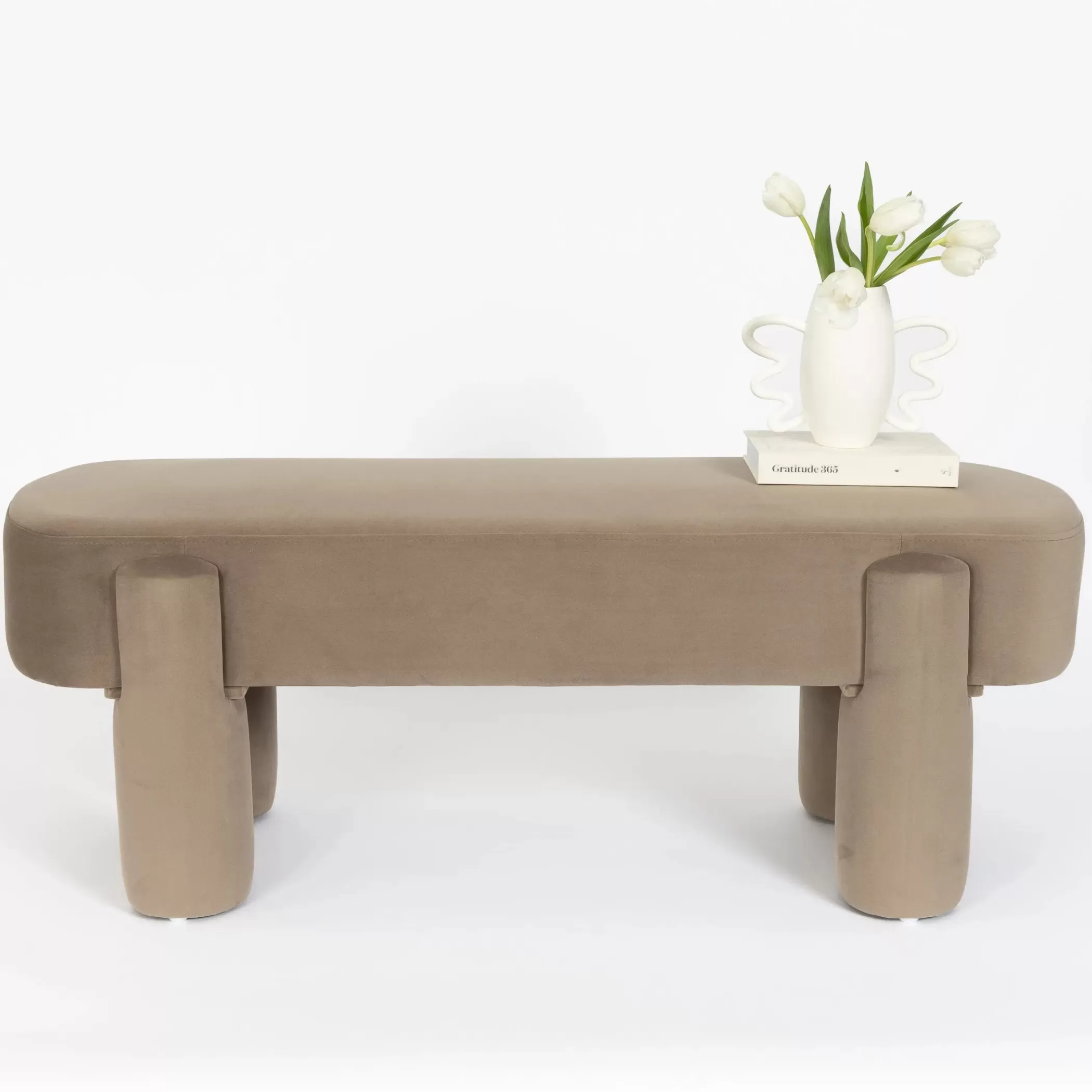 Furniture, Mirrors & Lighting | GigiandTom Lego Velvet Bench Seat Taupe