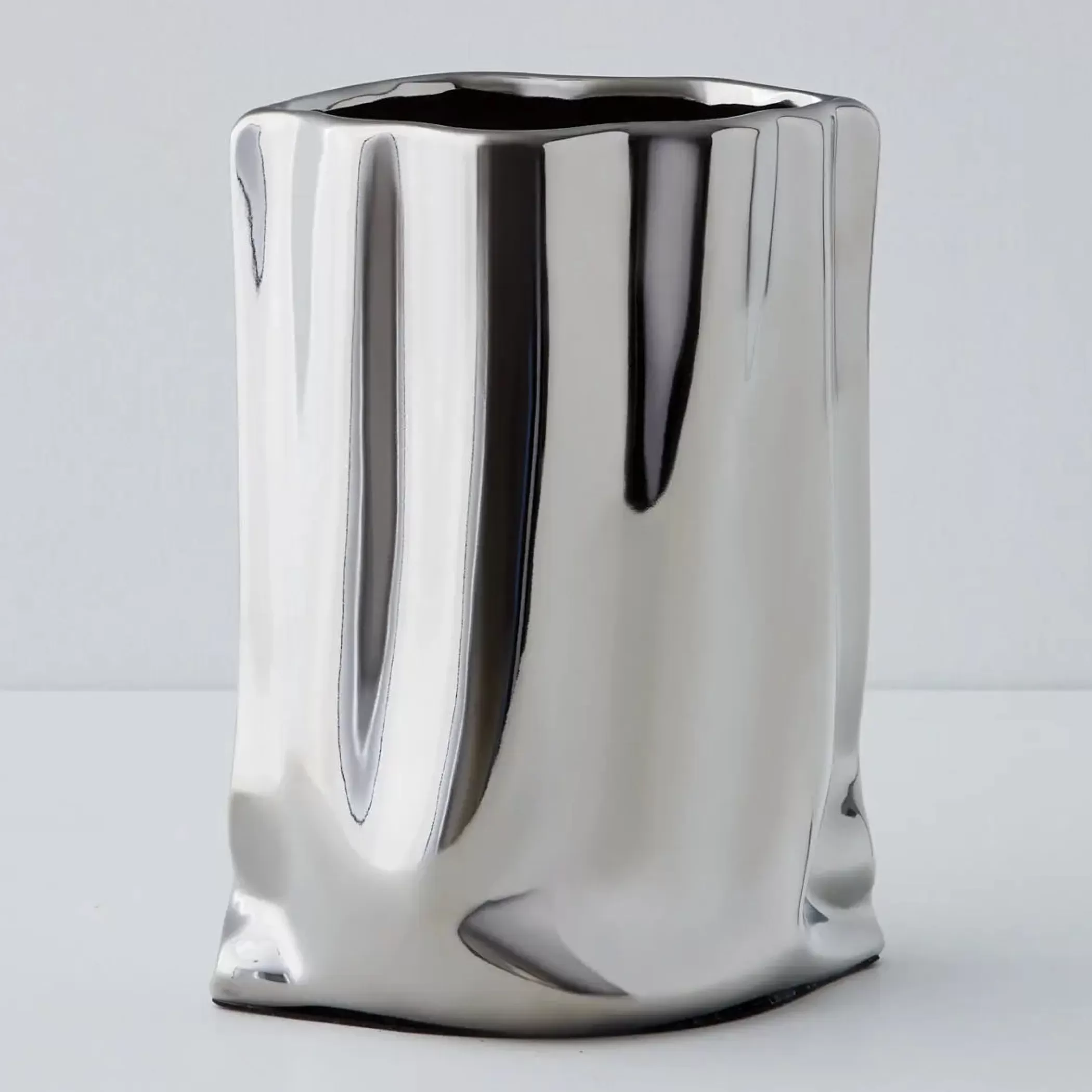 Vases & Planters | GigiandTom Mercury Metal Ceramic Vase Silver