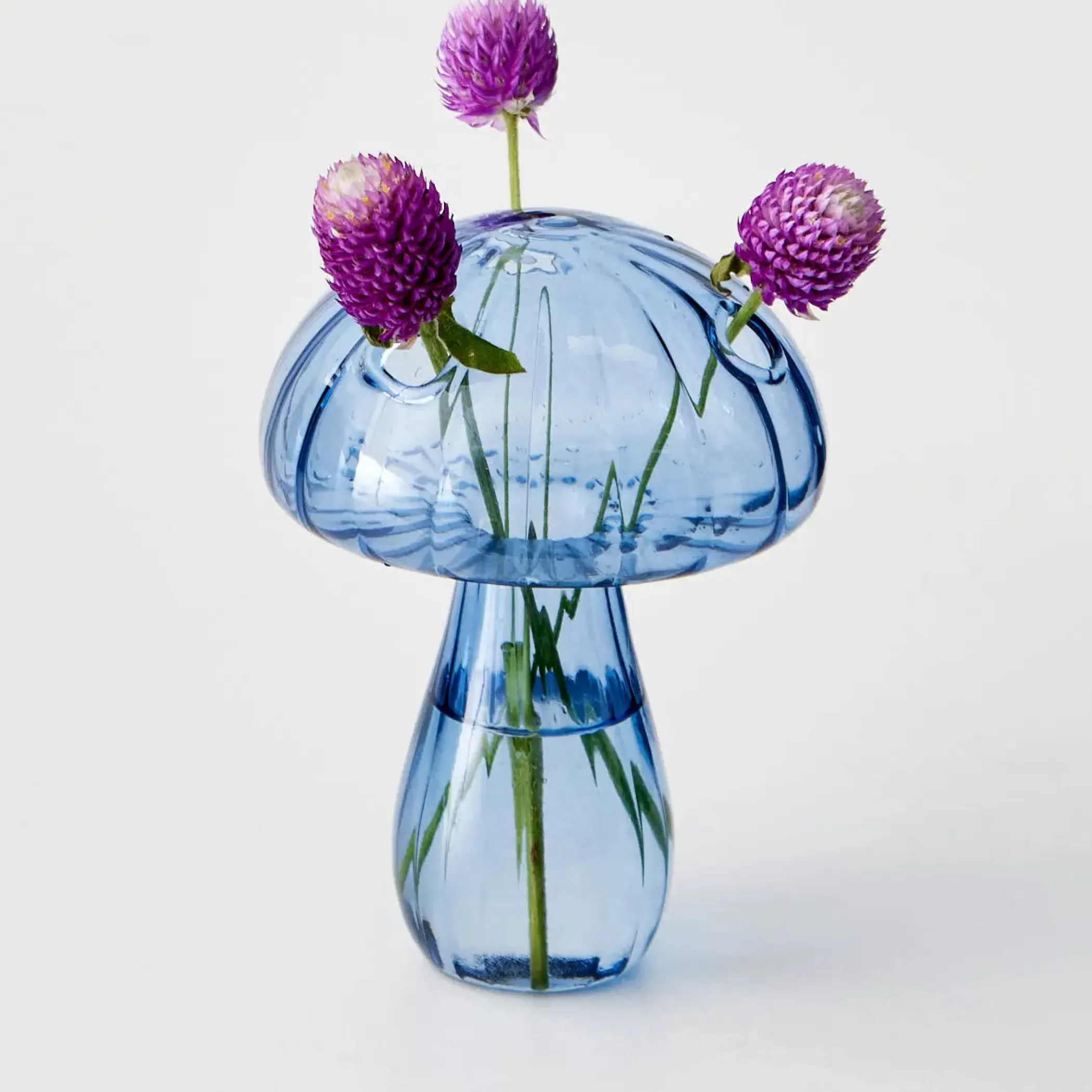 Vases & Planters | GigiandTom Mushroom Coloured Glass Vase Blue