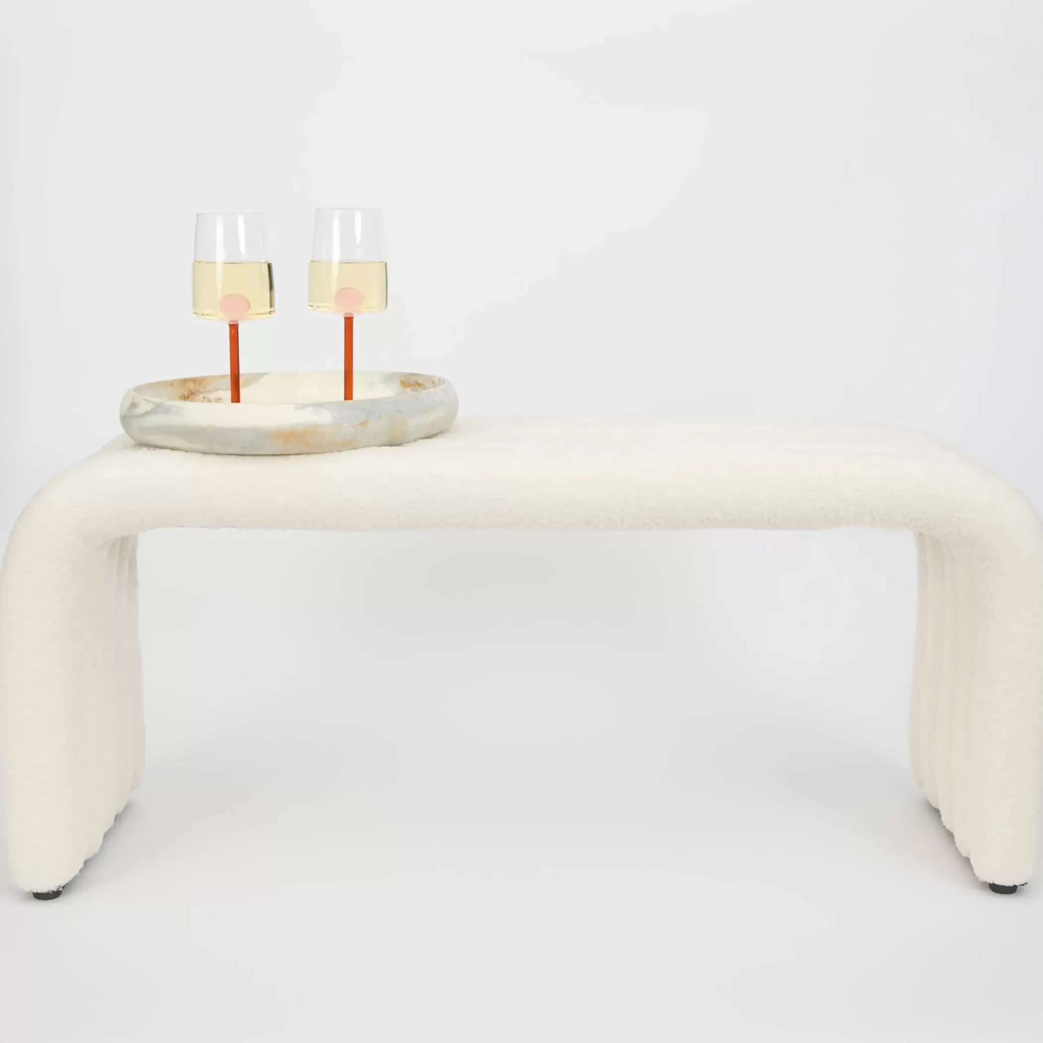 Furniture, Mirrors & Lighting | GigiandTom Pipe Dream Boucle Bench Seat White