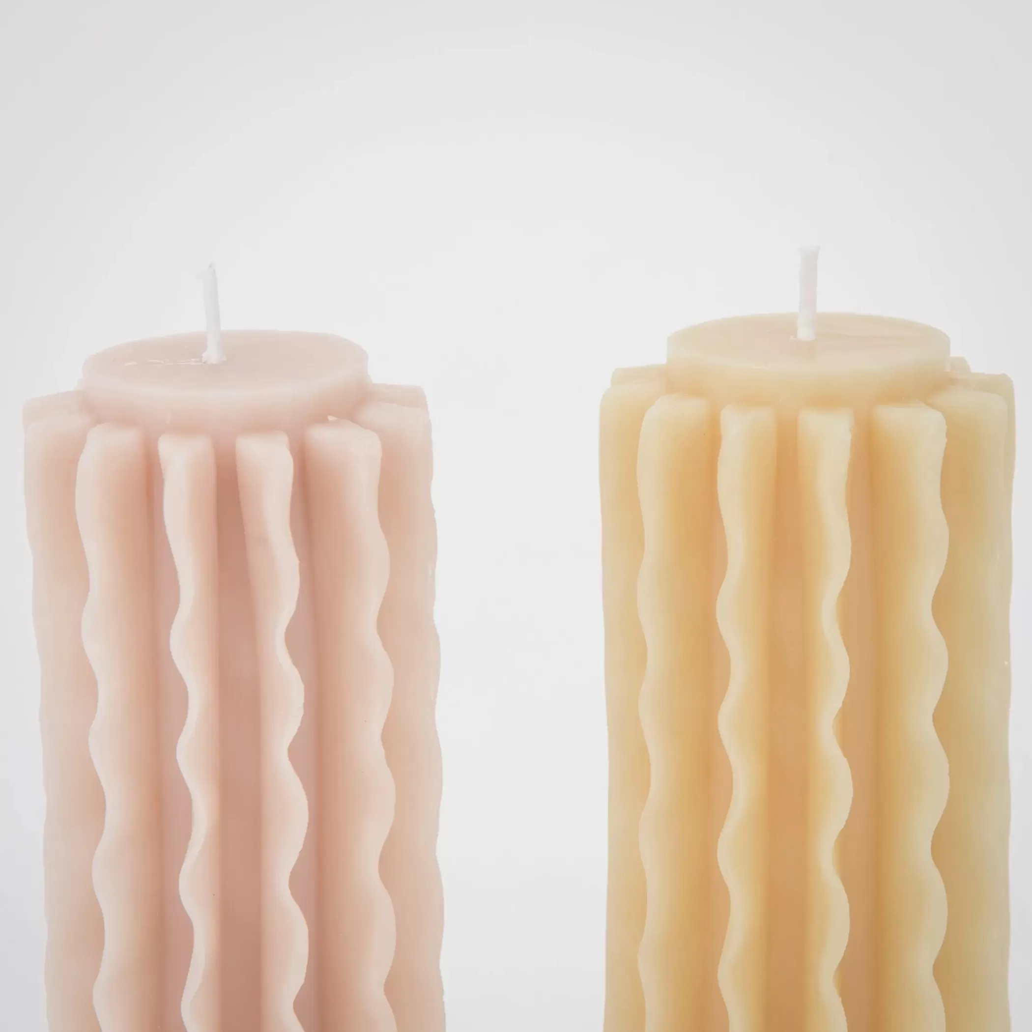 Candles & Candle Holders | GigiandTom Romantic Ripple Pillar Candle Assorted 2 Pack Pastels