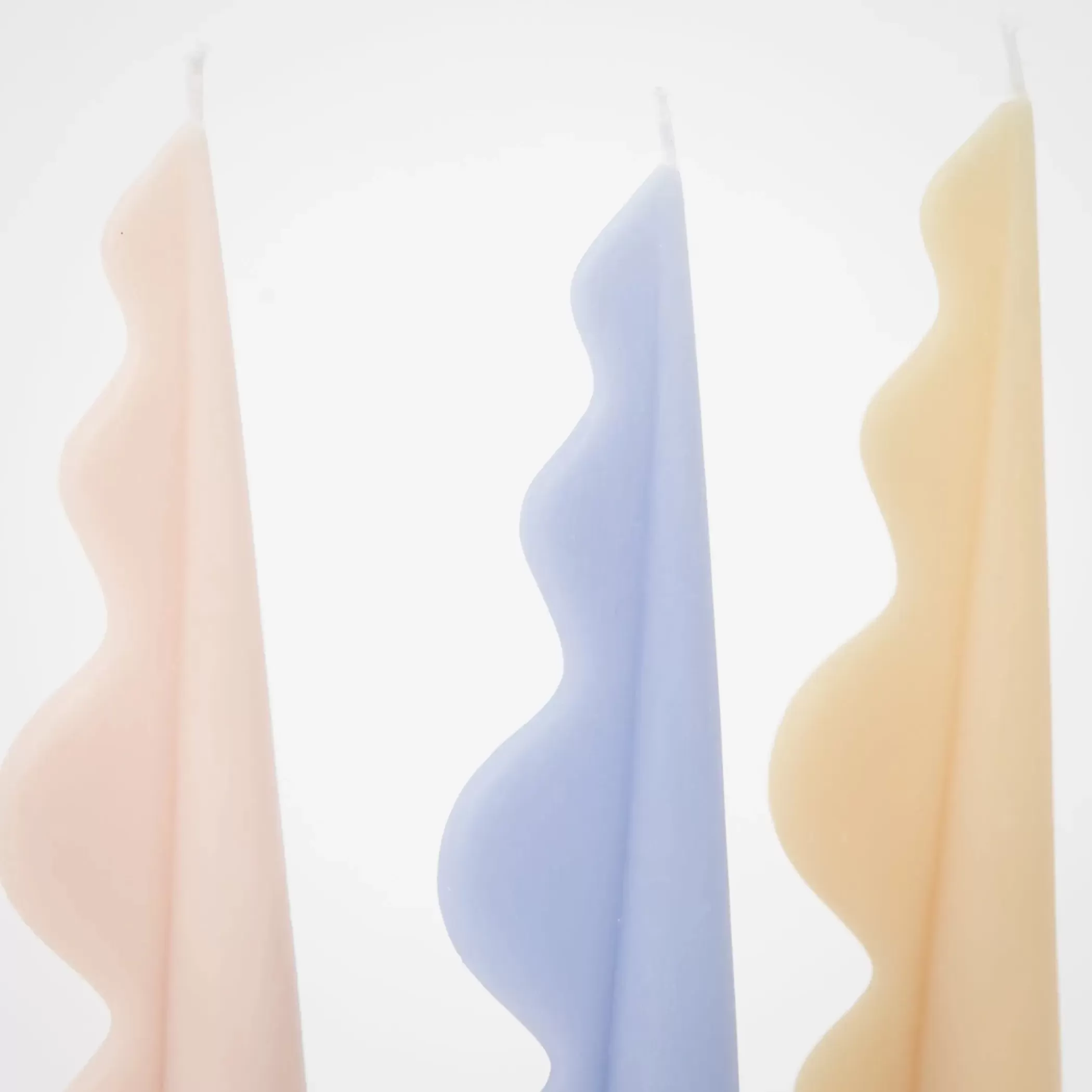 Candles & Candle Holders | GigiandTom Romantic Wave Pillar Candle Assorted 3 Pack Pastels