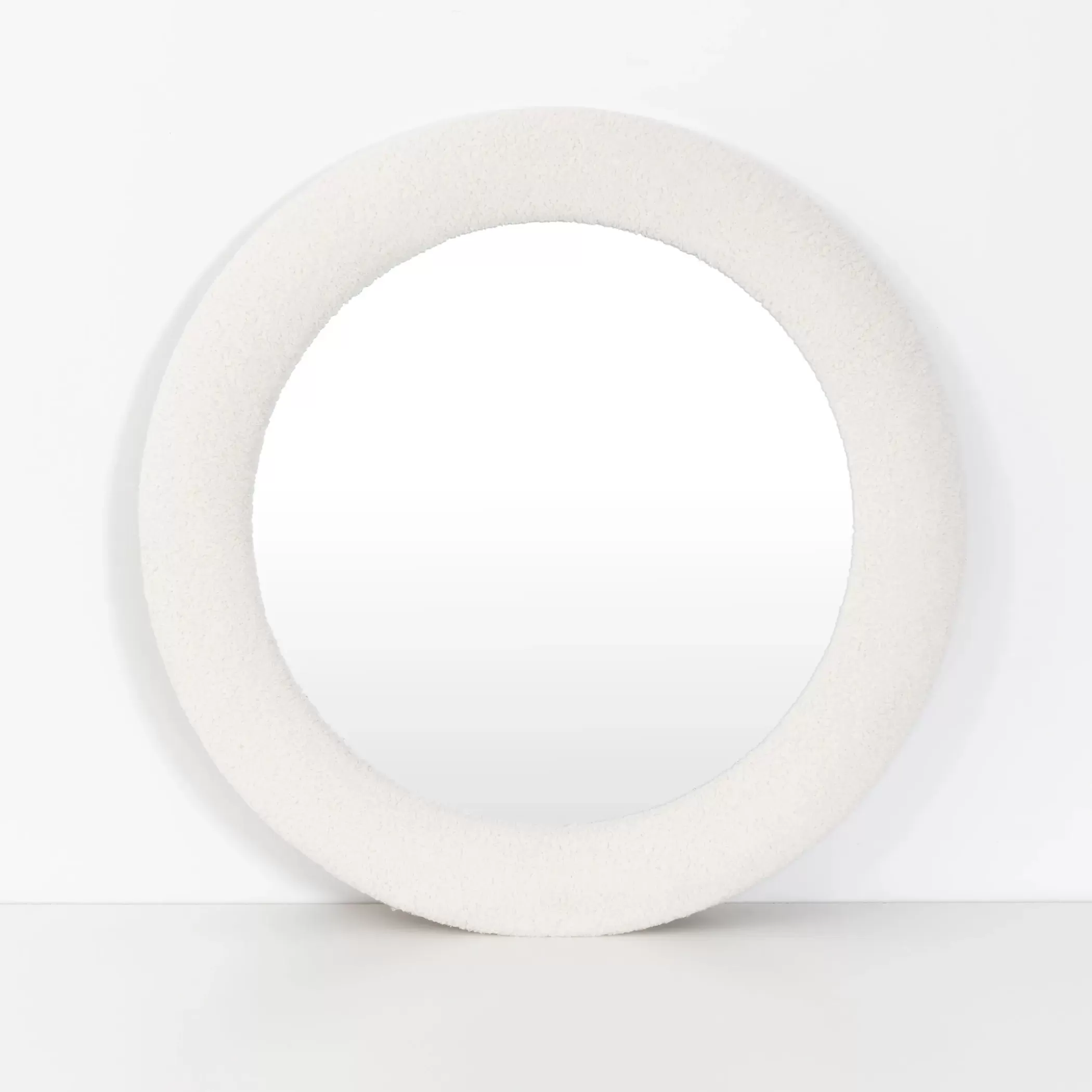 Furniture, Mirrors & Lighting | GigiandTom Round Boucle Wall Mirror White