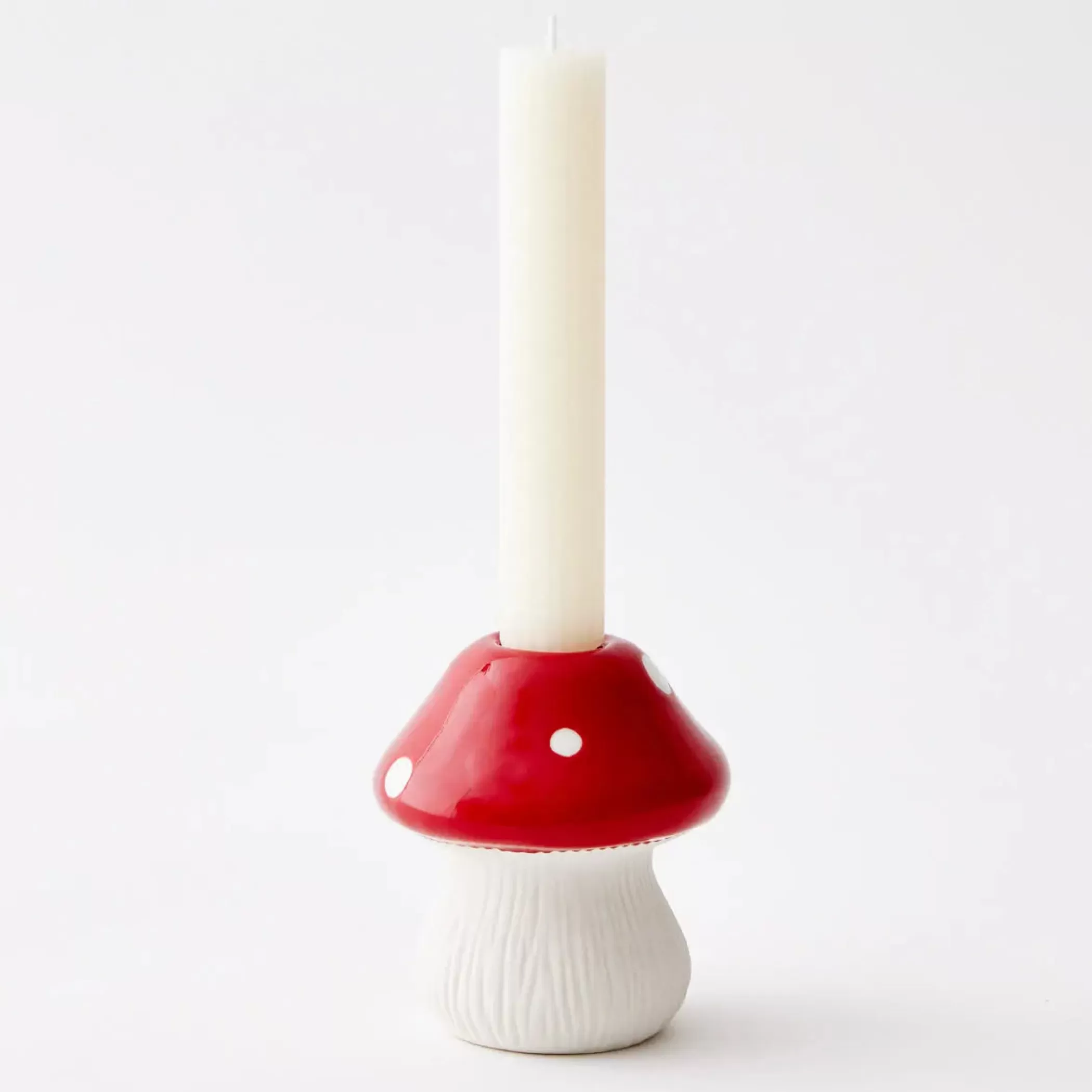 Candles & Candle Holders | GigiandTom Teeny Toadstool Ceramic Candle Holder Red