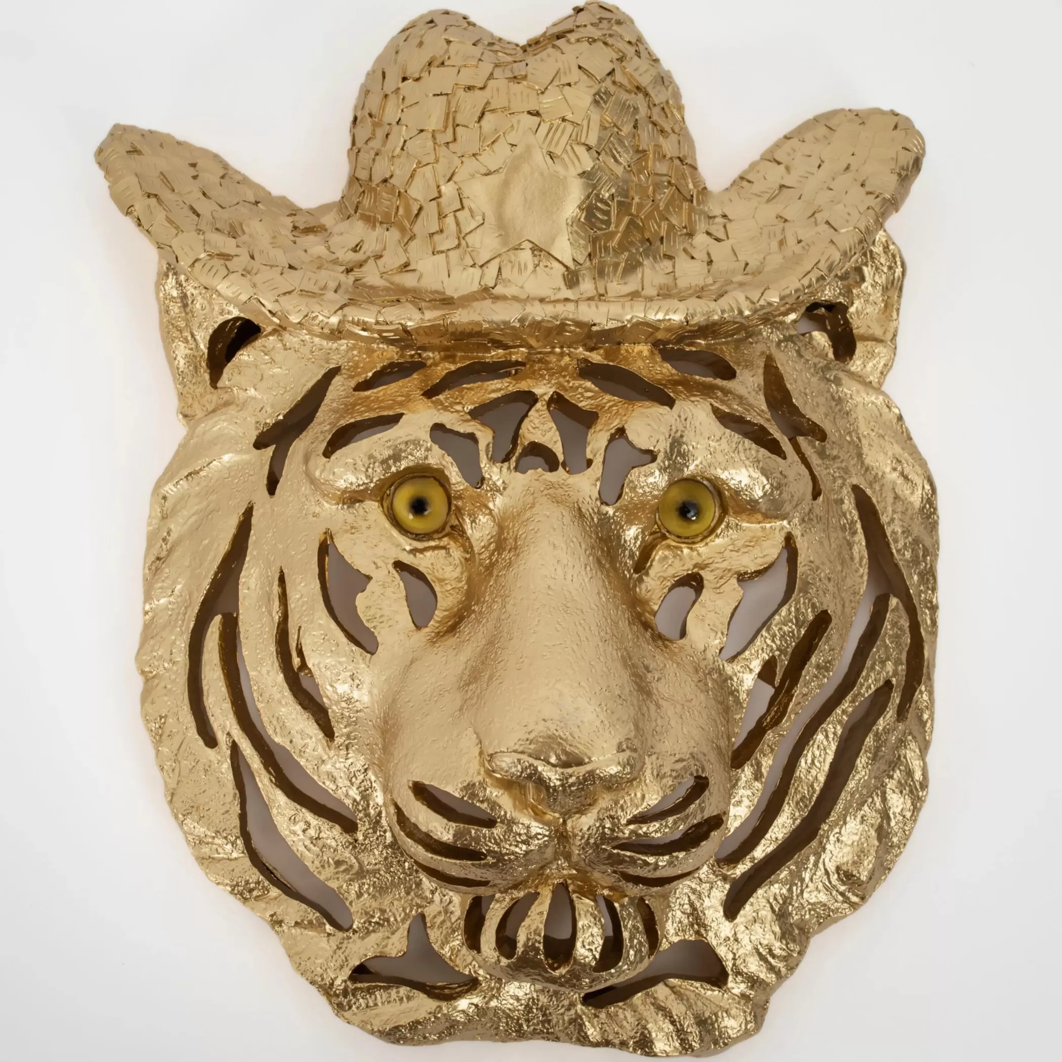 Decor | GigiandTom Texan Tiger Gold Resin Wall Hanging