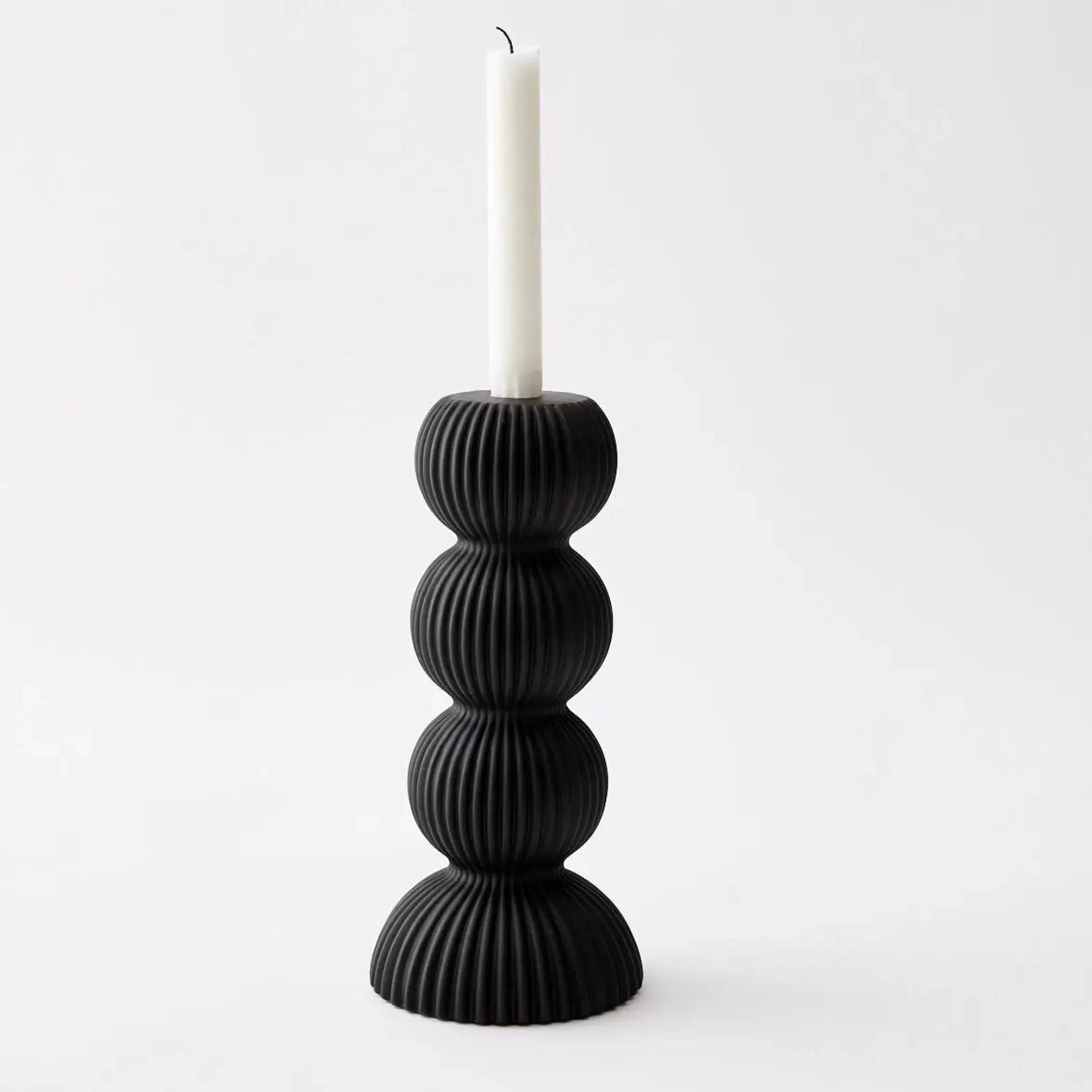 Candles & Candle Holders | GigiandTom Tower Ceramic Taper Candle Holder Black