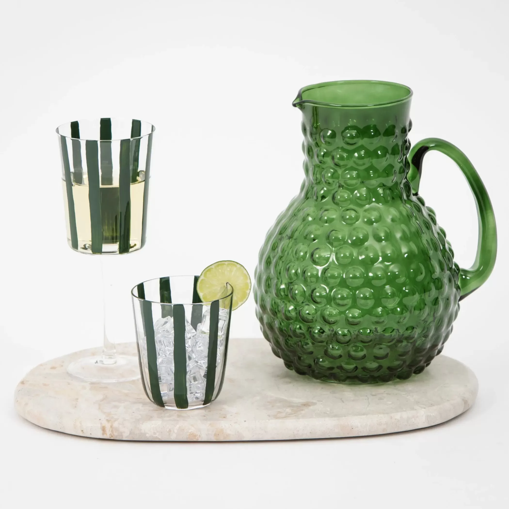 Drink & Barware | GigiandTom Vertigo Glass Tumbler Set of 2 Green